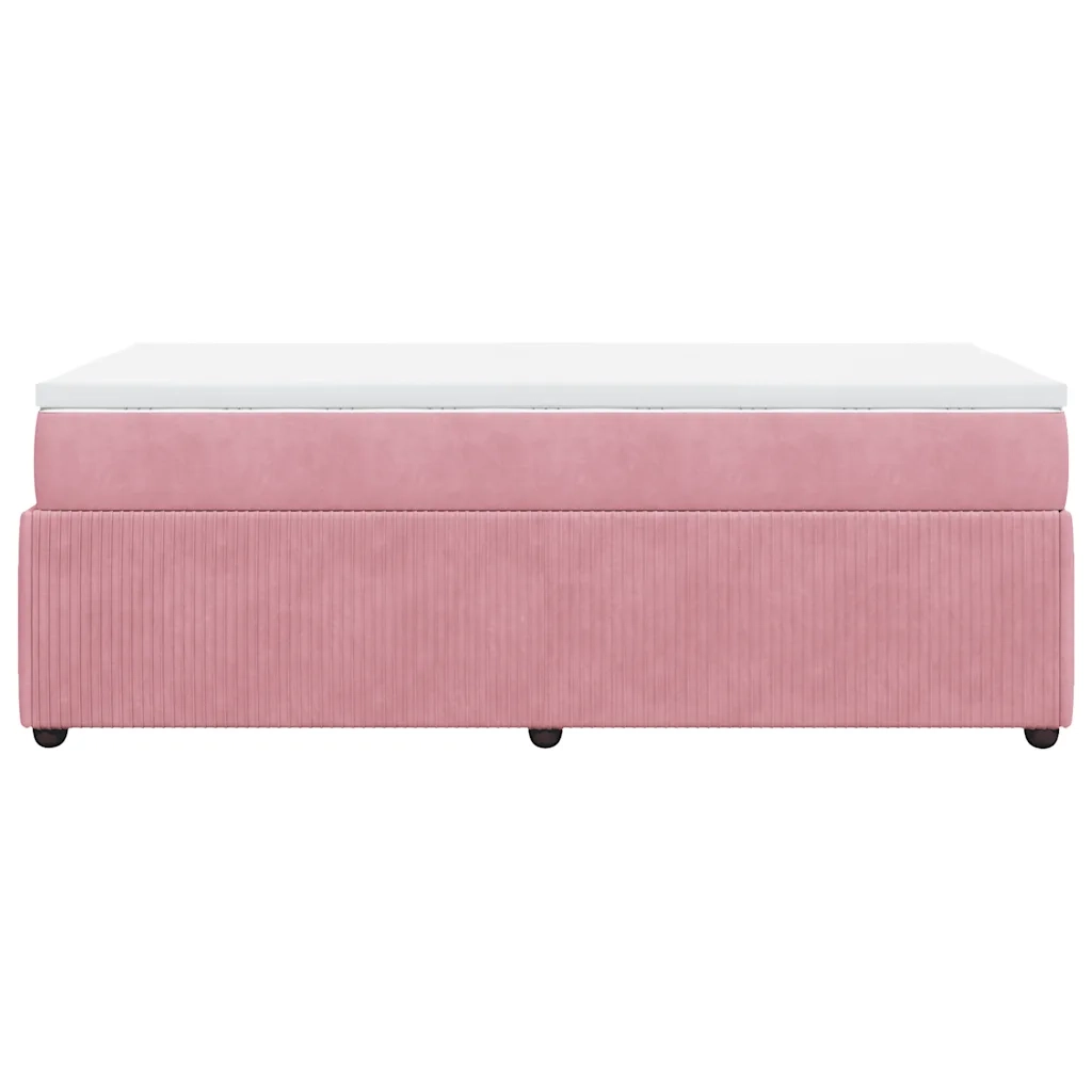 vidaXL Giroletto a Molle con Materasso Rosa 100x200 cm in Velluto
