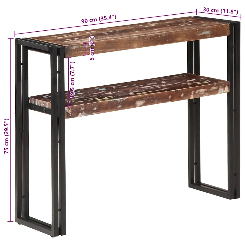 Tavolo Consolle | Tavolo d'Ingresso 90x30x75 cm in Legno Massello di Recupero
