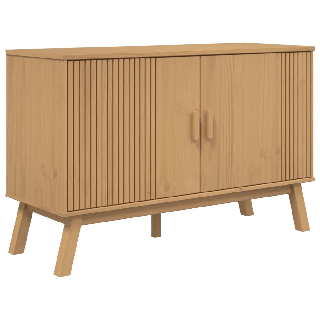 Credenza | Madia | Buffet da pranzo | Armadio da pranzo OLDEN Marrone 114x43x73,5 cm in Legno Massello di Pino