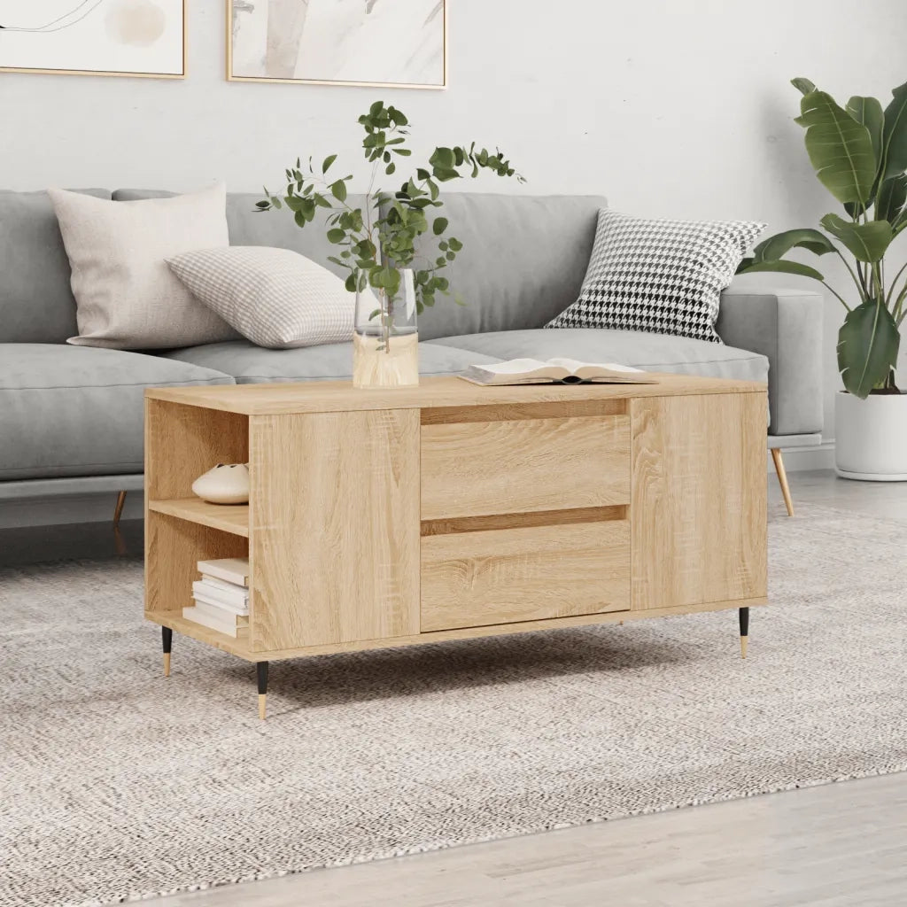Tavolino Salotto Rovere Sonoma 102x44,5x50 cm Legno Multistrato 830991