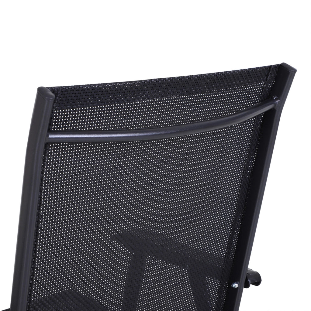 Set 2 sedie da campeggio pieghevoli con braccioli 58x64x94 cm; nero