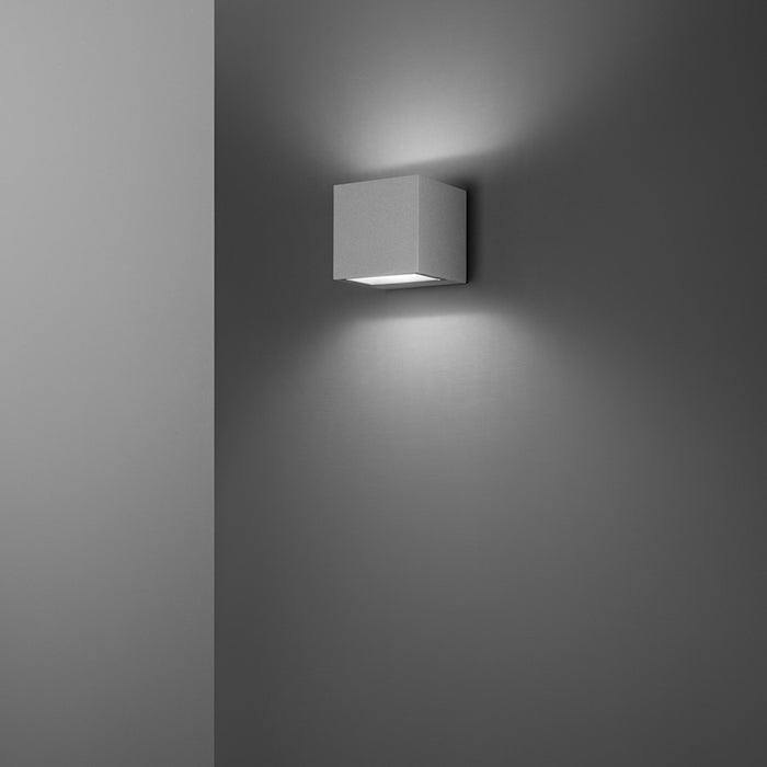 Applique Esterno Moderna Spot Alluminio Grigio Led 10W 3000K Ip65