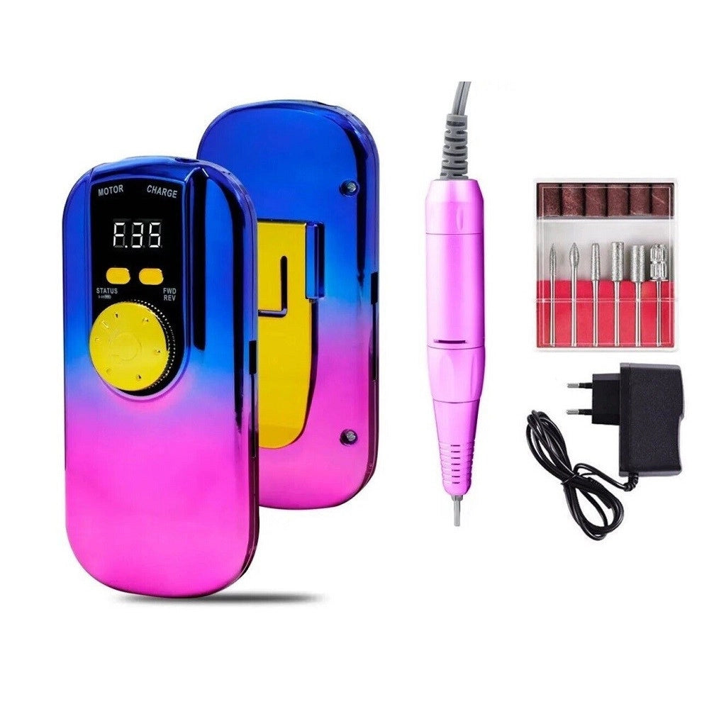 Trade Shop - Fresa Unghie Portatile 35000giri Ricaricabile Manicure Pedicure Nail 58w Tx-8489 -