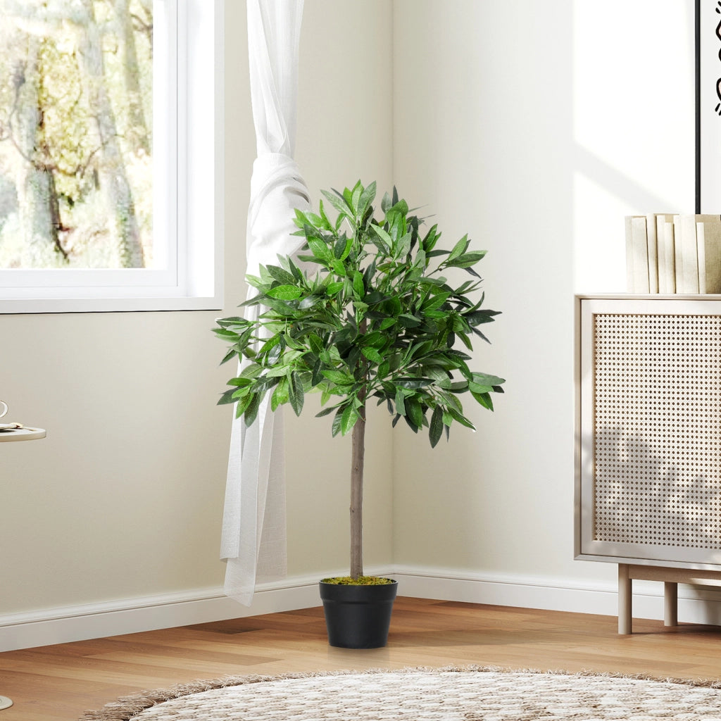 Lauriers Artificiali ¨C zephmum ¨C Verde 90cm 2 Pezzi con Vaso
