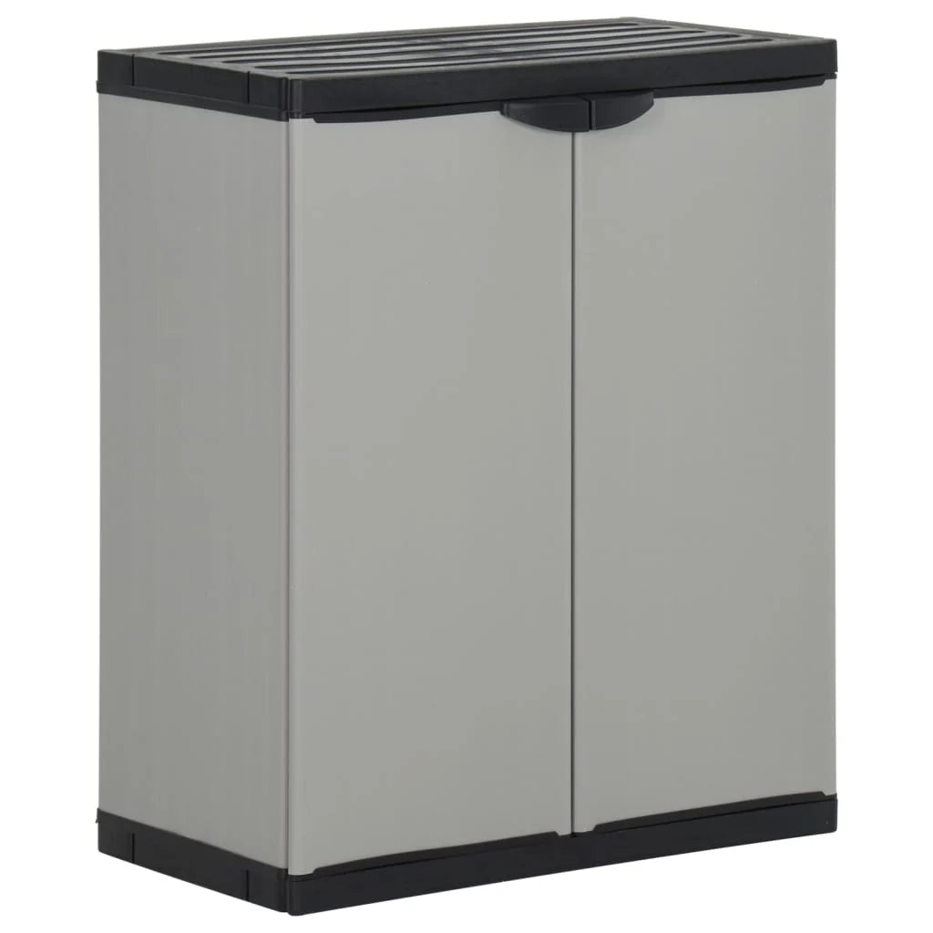 Pattumiera per rifiuti da giardino 68 x 40 x 85 cm PP grigio e nero 02_0006035