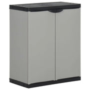 Pattumiera per rifiuti da giardino 68 x 40 x 85 cm PP grigio e nero 02_0006035