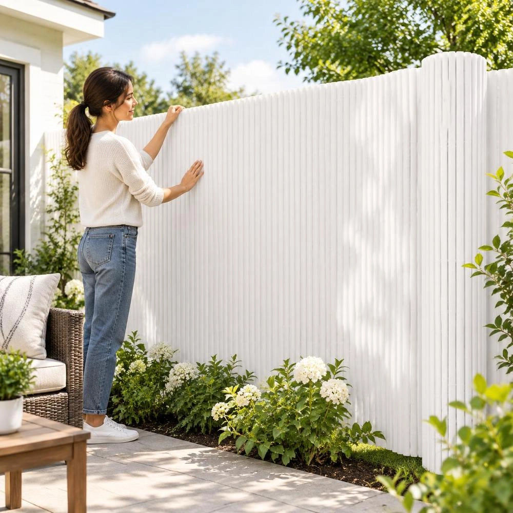 Double-sided Garden Fence 110x300 Cm White