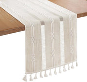 Tavolo da pranzo elegante in lino - 180 x 33 cm - adatto per 4-6 persone