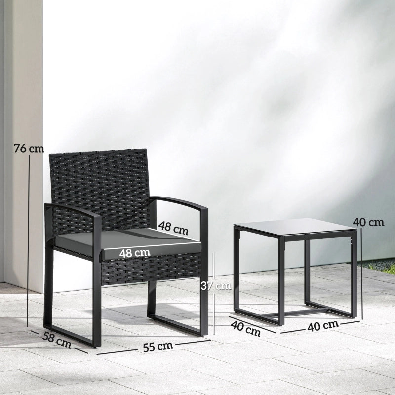 DESMIU Set relax da esterno 2 poltrone e tavolino con cuscini sfoderabili in acciaio grigio scuro