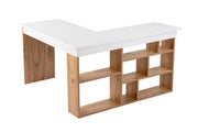 Scrivania in legno "Vesper" - 130 x 120 x 72 cm - Pino bianco atlantico