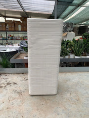 Vaso Quadrato Alto 75cm Pilone Rigato Shabby Vasar Colore: Grigio Ghisa