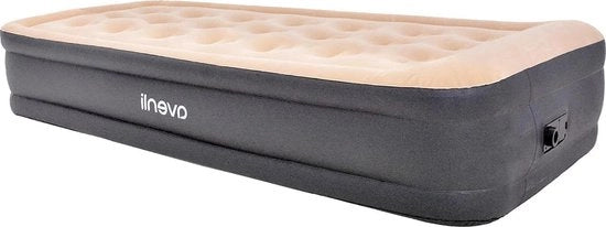 Matrimoniale gonfiabile alta sospensione Twin - 196 x 97 x 47 cm - beige - pompa elettrica integrata - borsa