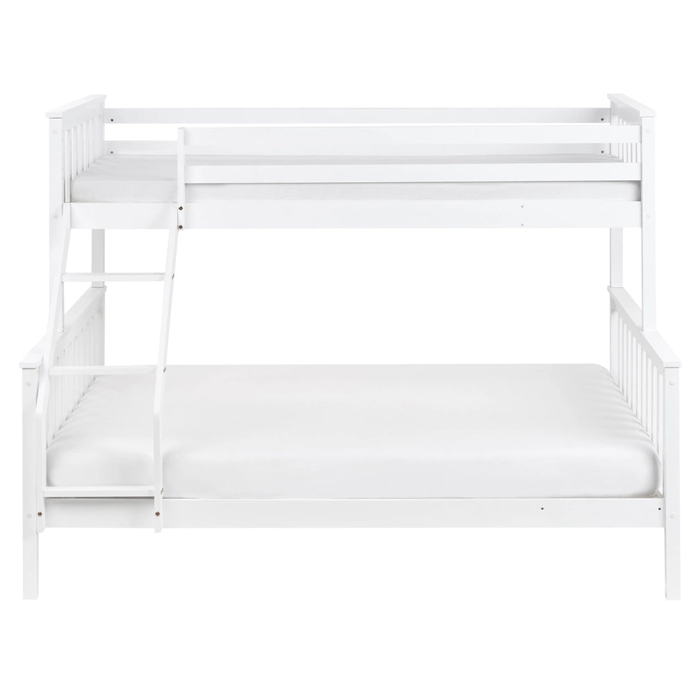 Letto a castello per bambini struttura in legno bianco 90/140 x 200 cm cameretta