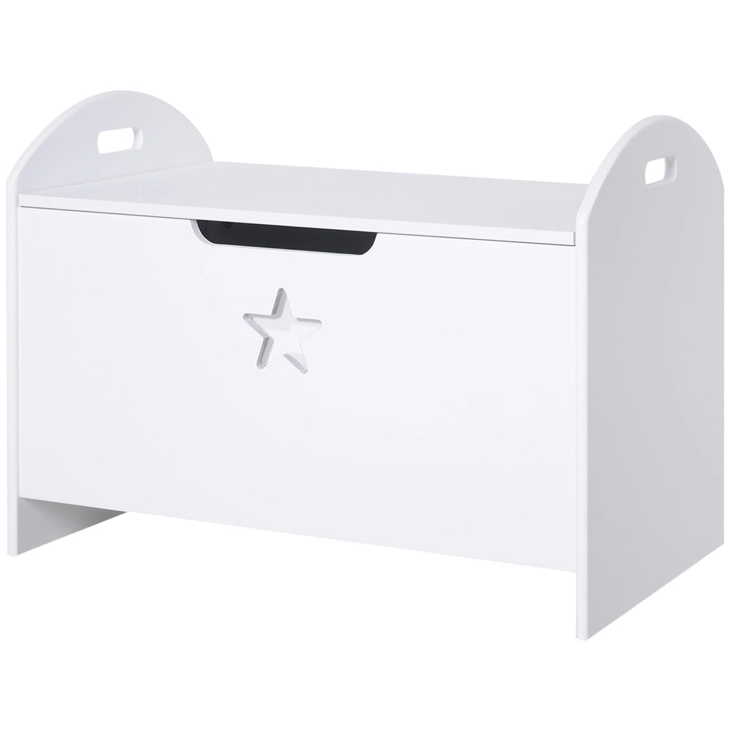Baulino per bambini con coperchio di sicurezza ¨C zephmum ¨C 62x40x46,5 cm bianco