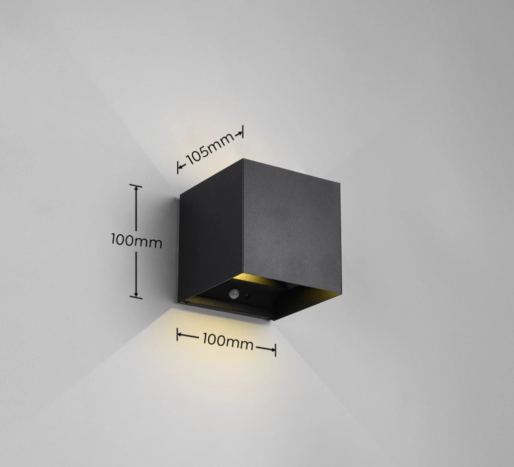 Applique LED 1W nera batteria sensore movimento IP44