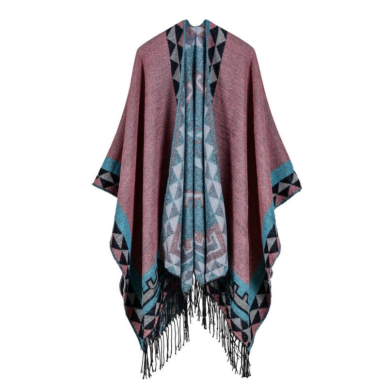 Sciarpa da donna in cashmere, reversibile, modello allungabile