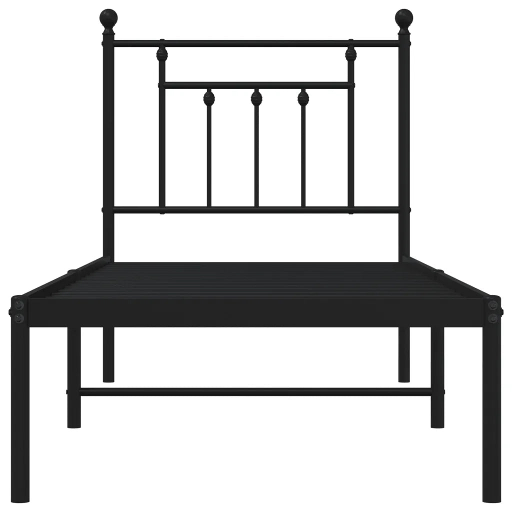 Giroletto con Testiera in Metallo Nero 75x190 cm 353527