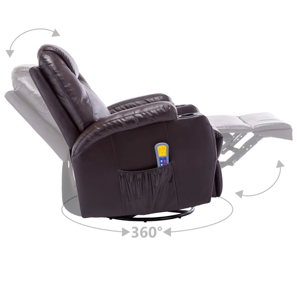 Poltrona massaggiante elettrica a dondolo comoda e rilassante materiale sintetico marrone 1702039