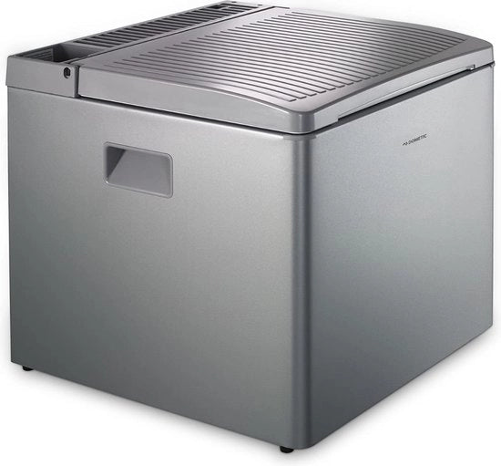 Mini Scatola di Raffreddamento - Scatola di Raffreddamento Portatile - Absorbanza Silenziosa elettrica con connessione a gas 50 mbar, grigio, 40 litri, 12 V e 230 V per auto, furgone e presa di corrente