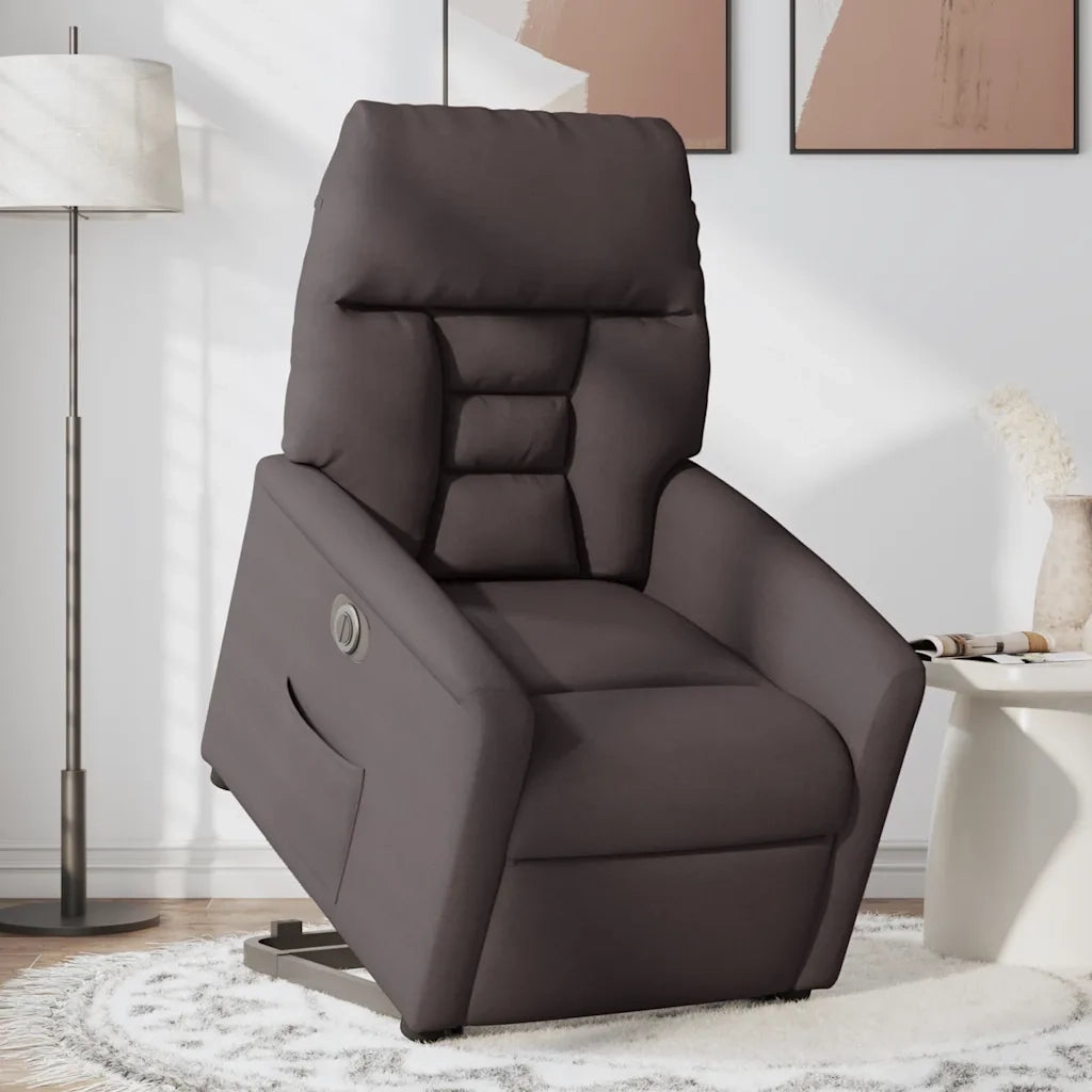 Poltrona Alzapersona Reclinante Elettrica Marrone Scuro Tessuto 3303057