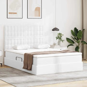 Letto con contenitore e LED con led Bianco Puro 140 x 200 cm