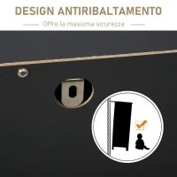 Cassettiera per Camera da Letto in Legno con 5 Cassetti, Stile Vintage Industriale, Grigio Scuro, 80x40x80cm