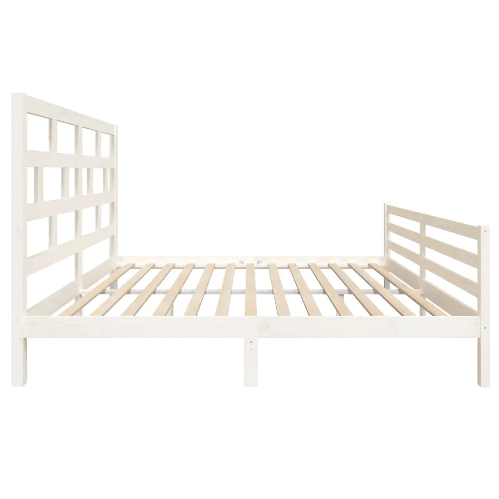 Giroletto-Struttura Letto Bianco in Legno Massello 180x200 cm Super King 804297