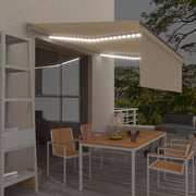 Tenda Sole Retrattile Manuale con Parasole e LED 4x3m Crema cod mxl 73747