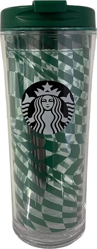 Tazza in Plastica Madison Grid Core 16oz - Tazza Reutilizzabile con Coperchio con Apertura Liscia