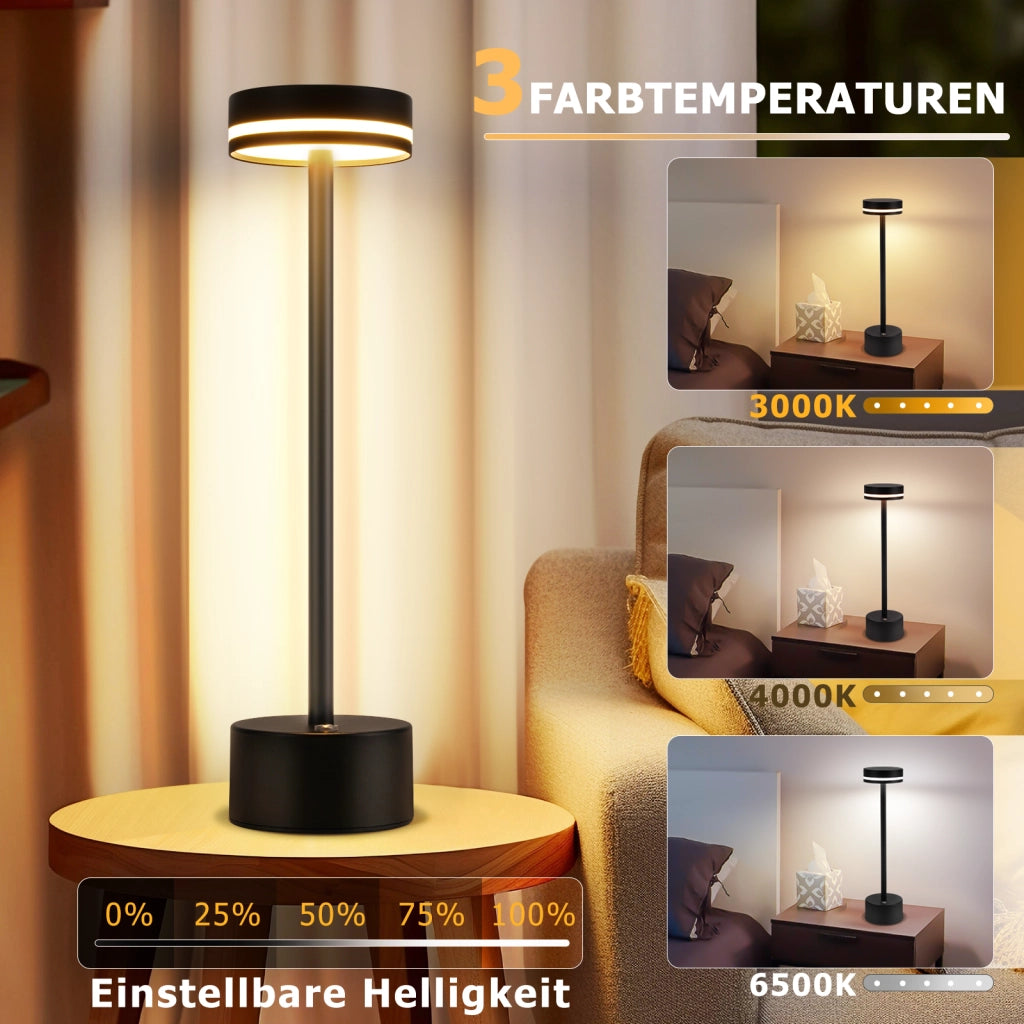 ZMH Lampada da tavolo LED nera set 2 pezzi H32cm per comodino camera letto