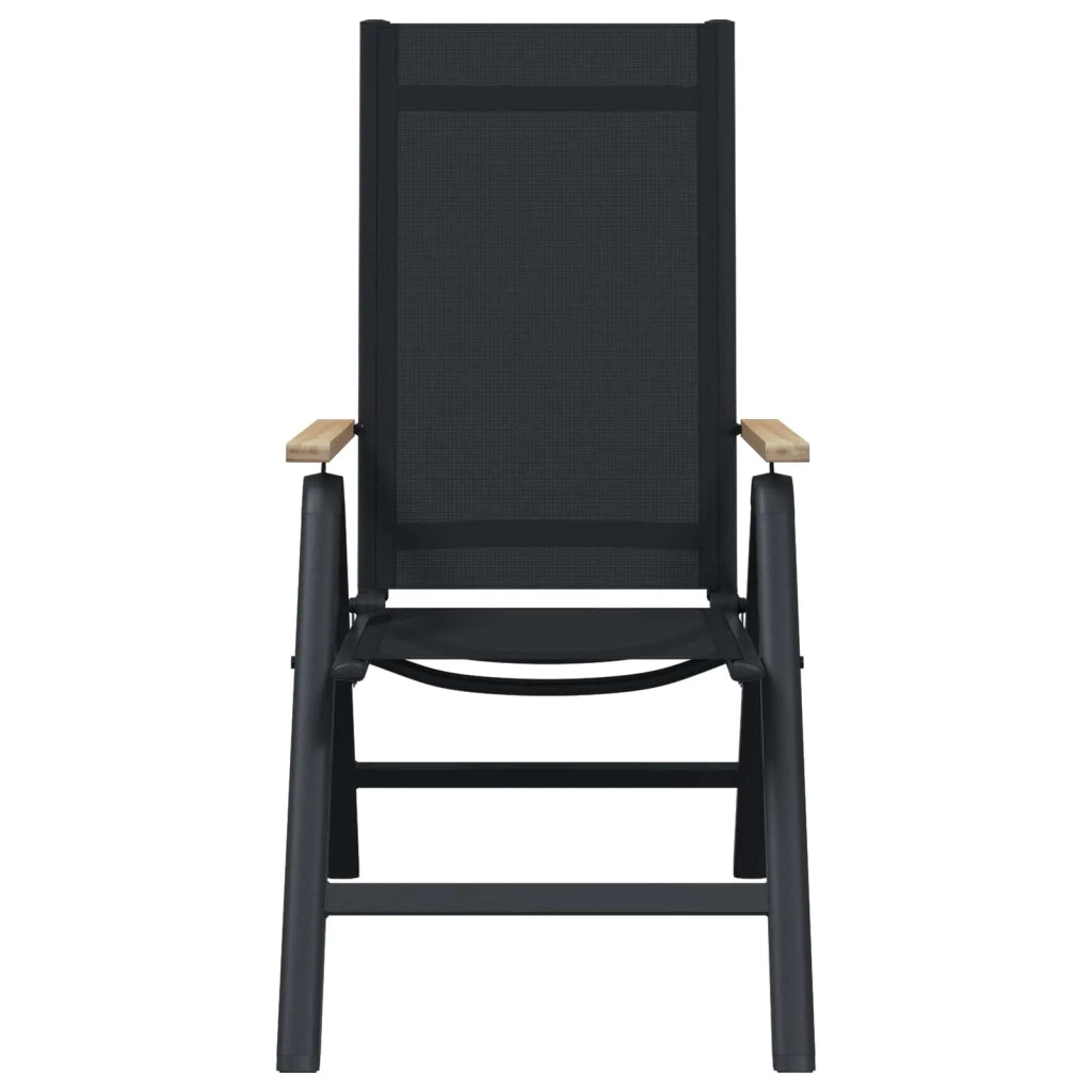 Sedie da giardino reclinabili 2 pcs Nero 58 x 73 x 111,5 cm