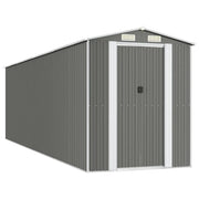 Casetta da giardino cabina ripostiglio capanno da esterno capanno per attrezzi robusta colore chiaro 192 x 689 x 223 cm acciaio zincato grigio 02_0022261
