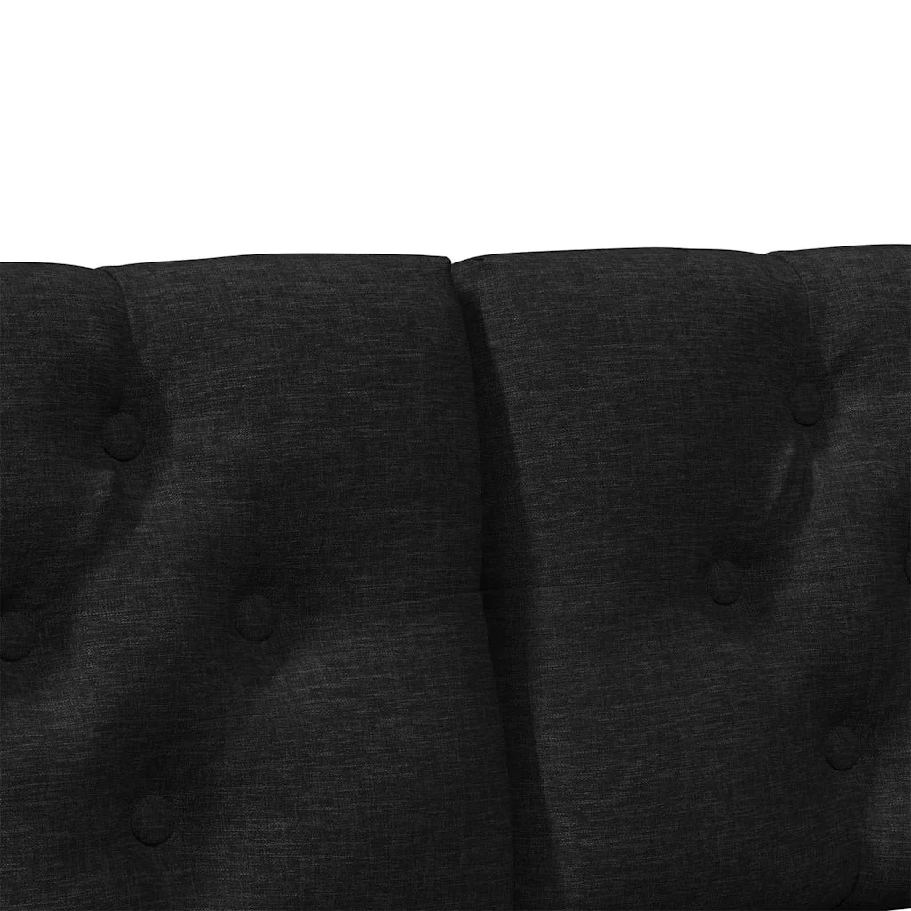 Testiera imbottita Nero 200 cm Pino massello 879156