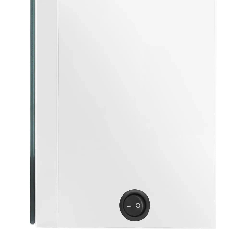 Armadietto Bagno con Specchio e LED-Mobiletto a specchio Bianco Lucido 50x13x70 cm
