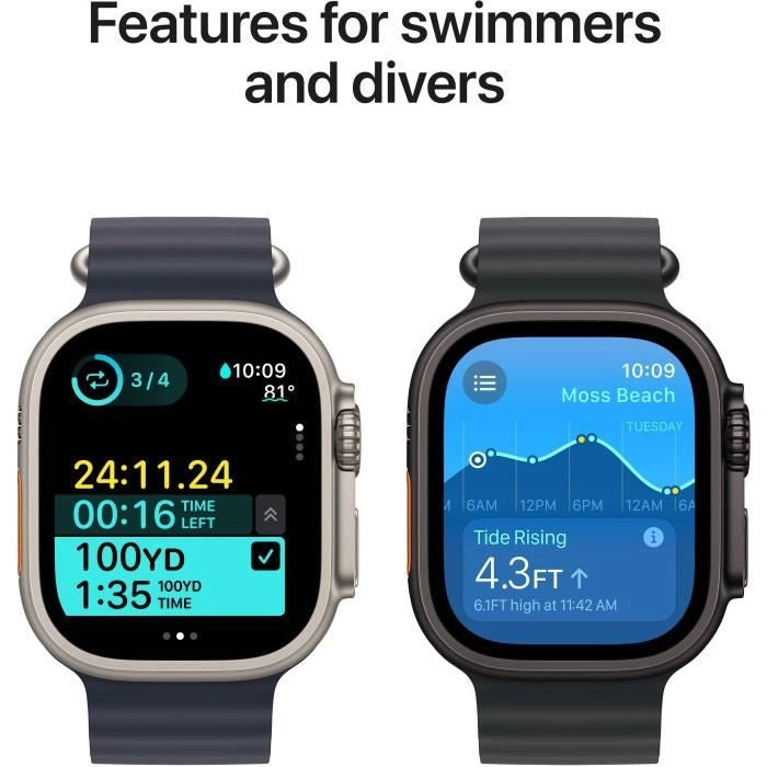 Apple Watch Ultra 2 GPS + Cellular - 49 mm - Cassa in titanio nero - Cinturino Alpine Loop verde scuro - Large
