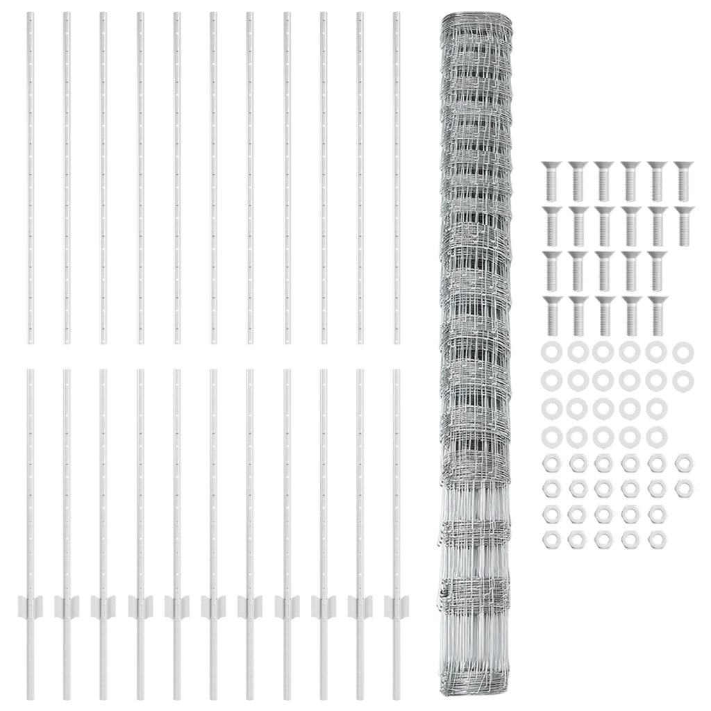 Posti per Recinzione  22 pz U-Channel 150 cm Acciaio Galvanizzato