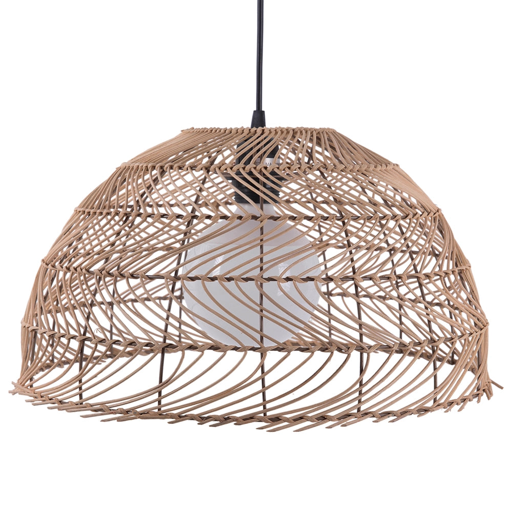 Lampada a sospensione in vimini Rattan a forma di campana Lampada a sospensione in stile boho