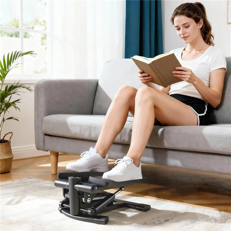 STEPPER TWISTER 2 IN 1 CON MONITOR LCD, PEDALI GRANDI E ANTISCIVOLO, CAPACITÀ 100 KG, NERO