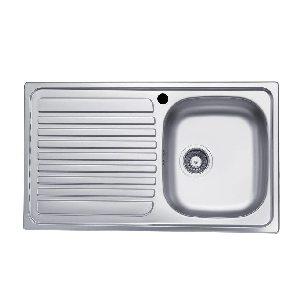 Lavello incasso cucina acciaio 86x50 cm una vasca e gocciolatoio sinistro SA278SX