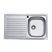Lavello incasso cucina acciaio 86x50 cm una vasca e gocciolatoio sinistro SA278SX