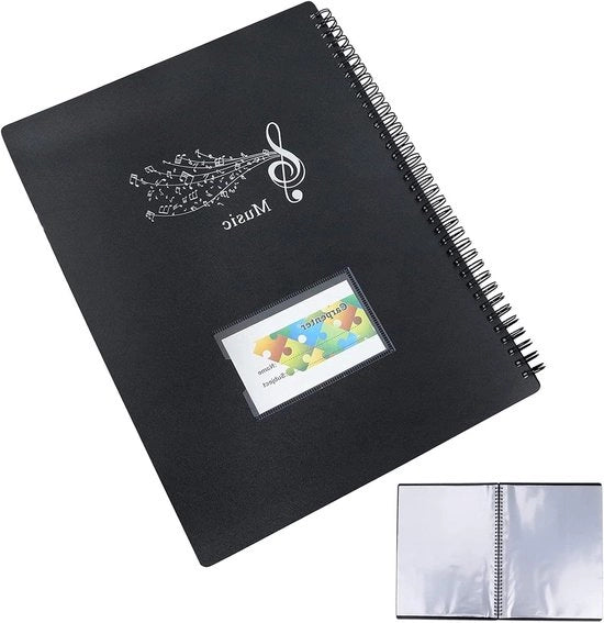 Organizzatore di Spalla per Musica A4 Grande Dimensione, Legato a Spirale con 20 Tasche
