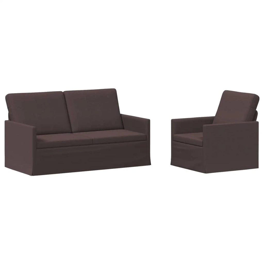 Set di divani 2 pcs Marrone Scuro Tessuto 3433152