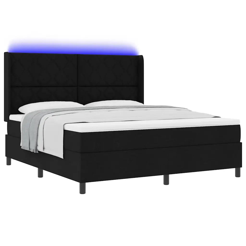 Letto a molle con materasso Nero 180 x 200 cm Tessuto 3343583