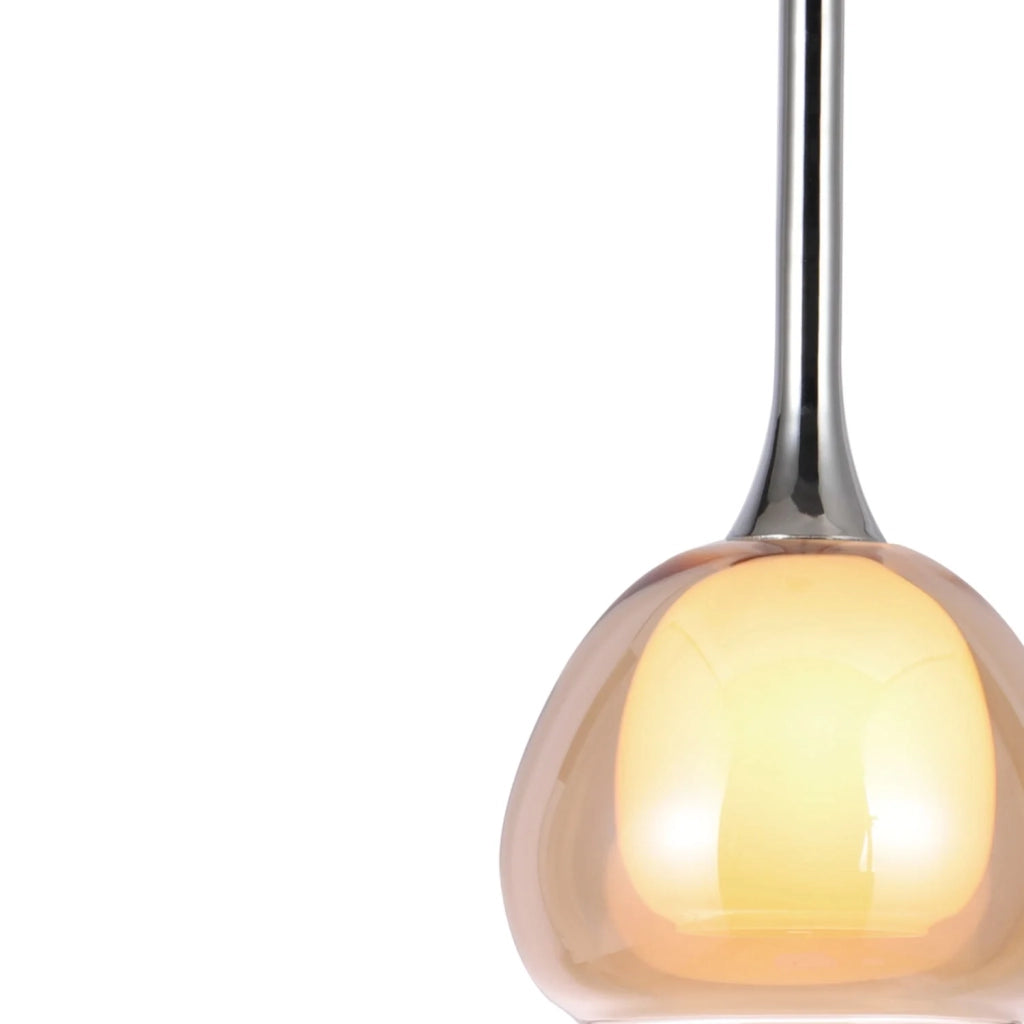 LÚZETE - LAMPADARIO A SOFFITTO 4 LUCI VETRO AMBRA ESTERNO INTERNO BIANCO NOLINA