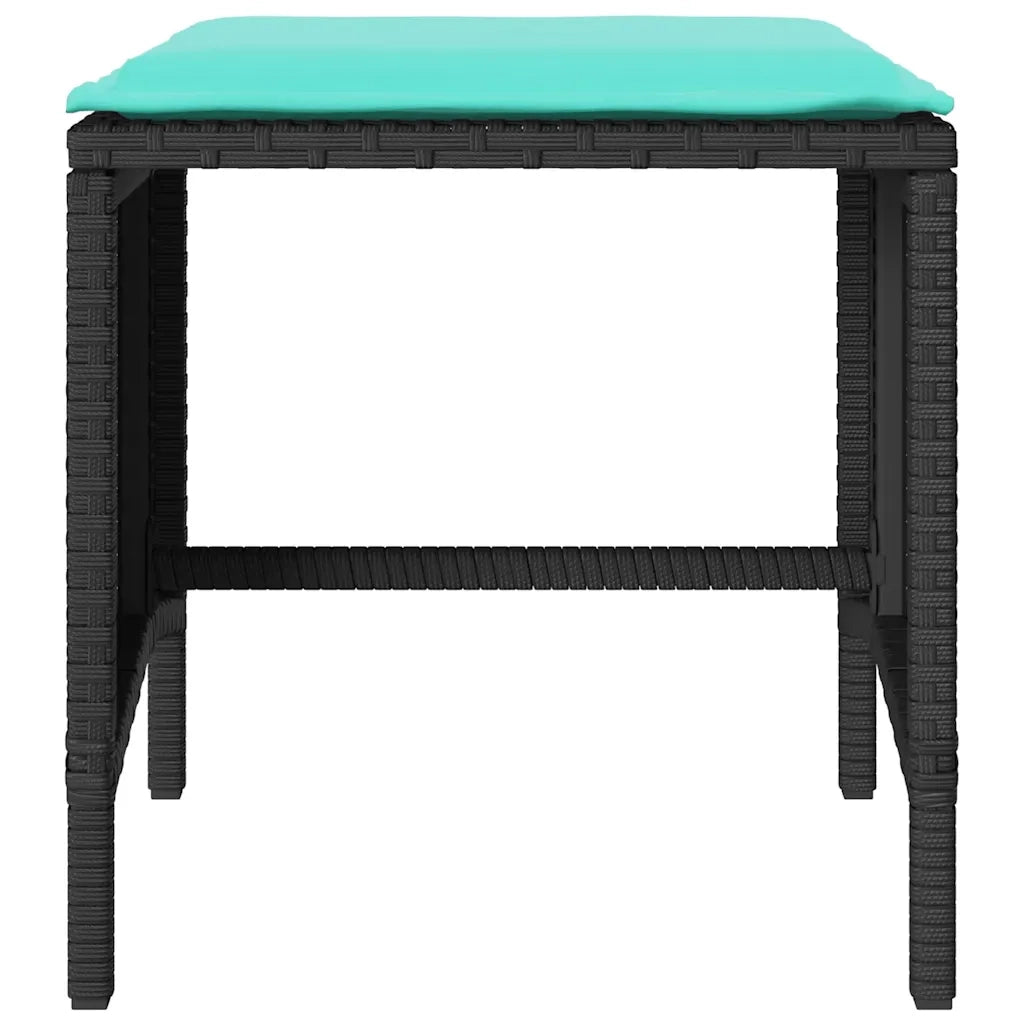 Set Divani da Giardino 4 pz con Cuscini Nero in Polyrattan 366367