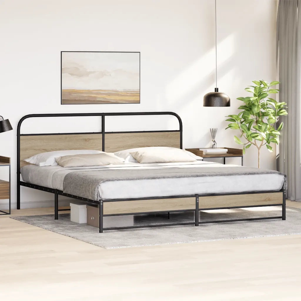 Giroletto senza Materaso in Metallo Rovere Fumo 200x200 cm 3318677