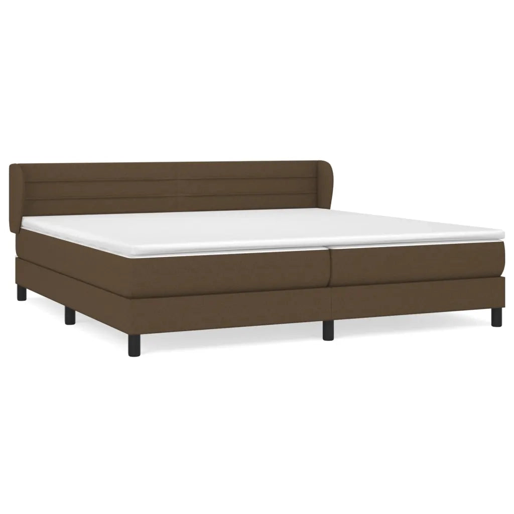 Giroletto a Molle con Materasso Marrone Scuro 200x200cm Tessuto 3126352
