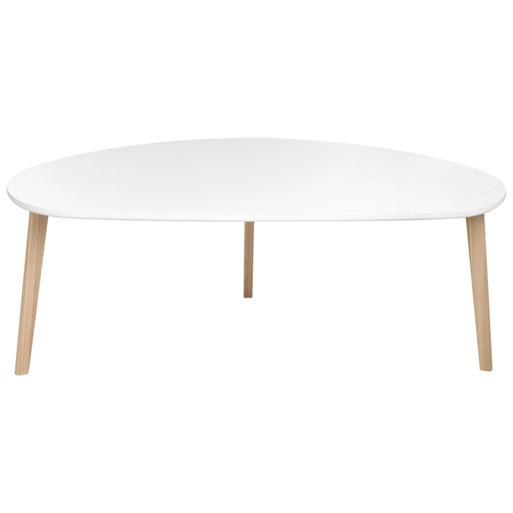 Set di 2 tavolini da caffè gambe in legno di pino piano in MDF stile scandinavo MDF bianco