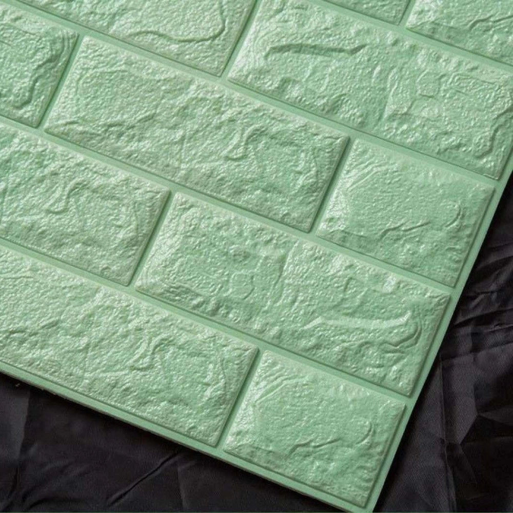 Trade Shop - Pannello Spugna 3d Mattoni Turchese Adesivo Pareti Sfondo Casa Muri 30x60cm -
