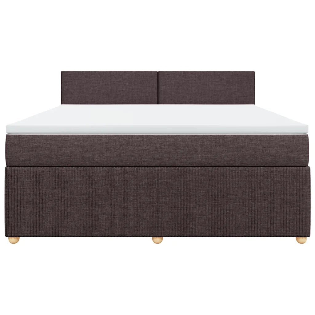 Giroletto a Molle con Materasso Marrone Scuro 180x200cm Tessuto 3287531
